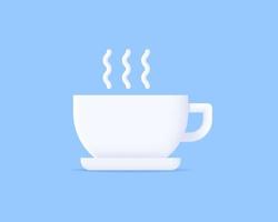 Illustrazione vettoriale realistica dell'icona della tazza di caffè 3d