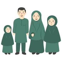 felice famiglia musulmana con bambini vettore