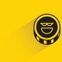 illustrazione vettoriale di emoticon moneta felice