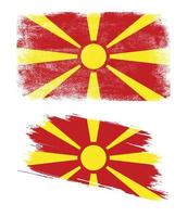 bandiera macedonia con texture grunge vettore