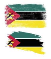 bandiera del Mozambico con texture grunge vettore