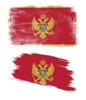 bandiera del montenegro con texture grunge vettore