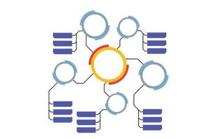 illustrazione vettoriale creativa del modello di infografica mappa mentale isolato su sfondo trasparente con posto per i tuoi contenuti.