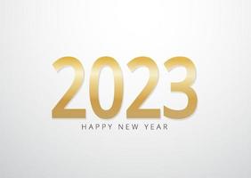 2023 felice nuovo 2023 anno. illustrazione vettoriale di vacanza di numeri d'oro 2023