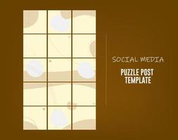 modello di post puzzle sui social media vettore