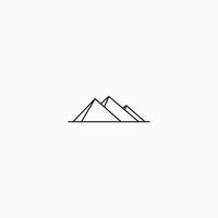 modello di progettazione dell'icona del logo del parco delle montagne. vettore piatto minimalista, line art