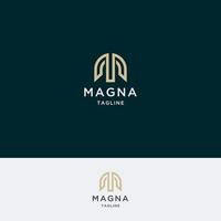 modello di progettazione dell'icona del logo della lettera m. oro, elegante, lussuoso, moderno, premium vettoriale