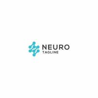 vettore piatto del modello di progettazione del logo neuro o neurone