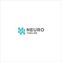 vettore piatto del modello di progettazione del logo neuro o neurone