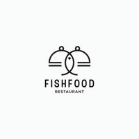 cibo per pesci logo design modello piatto vettoriale