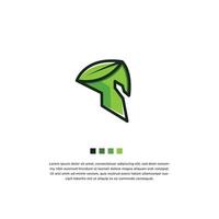 modello di progettazione logo spartano verde. foglia moderna illustrazione vettoriale