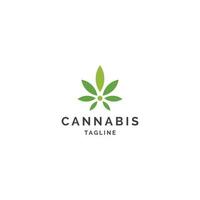 vettore di disegno dell'icona del logo della foglia di cannabis. verde naturale, salute - vettore