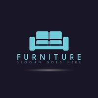 un'immagine divano in design piatto. un semplice logo di mobili. un'icona minimalista di un divano. vettore