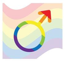 un cartello con una bandiera per il giorno dell'orgoglio lgbt. illustrazione stop all'omofobia per la giornata internazionale contro l'omofobia. vettore