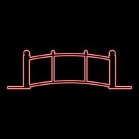 immagine di stile piatto dell'illustrazione di vettore di colore rosso del ponte al neon
