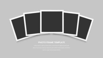 cinque cornici per foto su sfondo grigio