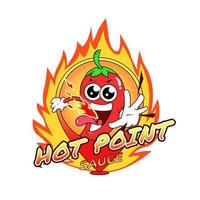 design del logo della salsa hot point vettore