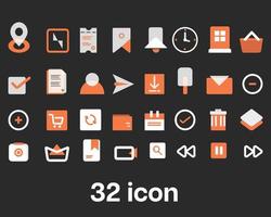 32 set di icone ufficio vettore