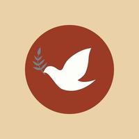colomba della pace con ramoscello d'ulivo vettore