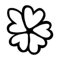 clipart di doodle di fiori semplici di vettore. illustrazione floreale disegnata a mano. per stampa, web, design, arredamento, logo. vettore