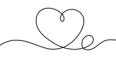 cuore disegnato a mano con linea sottile, forma divisoria, scarabocchio rotondo grungy aggrovigliato isolato su sfondo bianco. illustrazione vettoriale. vettore