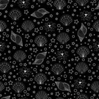 sfondo estivo con conchiglie di contorno fiori di loto stelle e bolle su sfondo colorato motivo vettoriale senza giunture