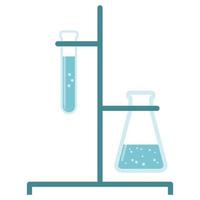 apparecchiature di laboratorio di scienze, becher e provetta. vettore