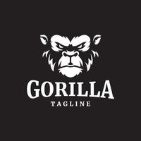 testa di gorilla faccia di gorilla animale logo design icona vettore illustrazione grafica idea creativa