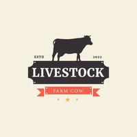 mucca fattoria logo design icona vettore illustrazione grafica idea creativa