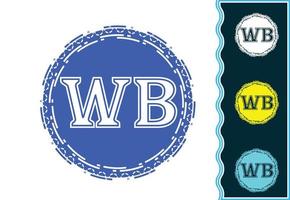 wb lettera nuovo logo e modello di progettazione icona vettore
