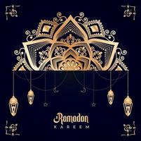 bellissimo design ramadan kareem con mandala vettore