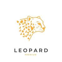 logo dell'illustrazione della testa della tigre leopardo con motivo geometrico giallo vettore