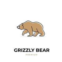logo dell'illustrazione vettoriale dell'orso grizzly marrone