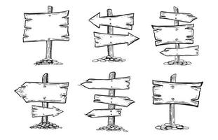 illustrazione disegnata a mano del puntatore di legno. vettore