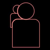 persone al neon o due avatar colore rosso illustrazione vettoriale immagine in stile piatto