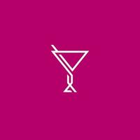 logo o icona del bicchiere da cocktail vettore