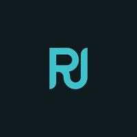 design del logo del monogramma della lettera iniziale rj. vettore
