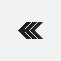 design del logo del monogramma della freccia della lettera hc o hk. vettore