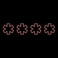 simbolo neon immetti password colore rosso illustrazione vettoriale immagine in stile piatto