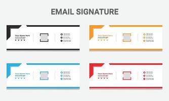 design minimalista del modello di firma e-mail. firma e-mail moderna aziendale e copertina dei social media, design banner vettore