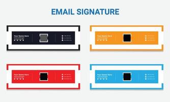 design minimalista del modello di firma e-mail. firma e-mail moderna aziendale e copertina dei social media, design banner vettore