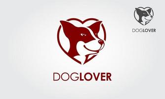 modello di logo vettoriale amante del cane. logo per forum o comunità di amanti di cani e animali domestici, facilmente personalizzabile e modificabile.