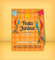 festa junina benvenuto in Brasile attraente sfondo invito volantino vettore