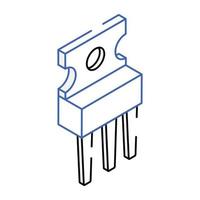 un'icona isometrica del transistor vettore
