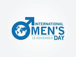 scritte con logo tipografico per la giornata internazionale dell'uomo, il 19 novembre vettore