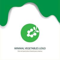 logo vegetale minimo, design del logo verde e biologico. illustrazione vettoriale. vettore