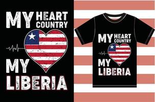 il mio cuore, la mia patria, la mia Liberia. tipografia disegno vettoriale