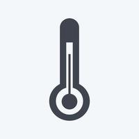 controllo della temperatura dell'icona. adatto per il simbolo della primavera. stile glifo. design semplice modificabile. vettore del modello di progettazione. semplice illustrazione del simbolo