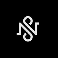 combinazione di simboli creativi logo ns monogramma vettore