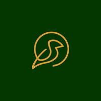 logo di uccello dalla linea semplice adatto a molte attività vettore